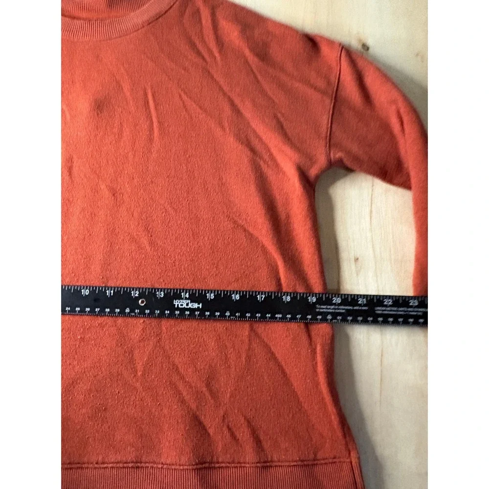 Time and Tru Womens Clay Orange Oversized Crewneck Sweatshirt High Low Hem S 4-6